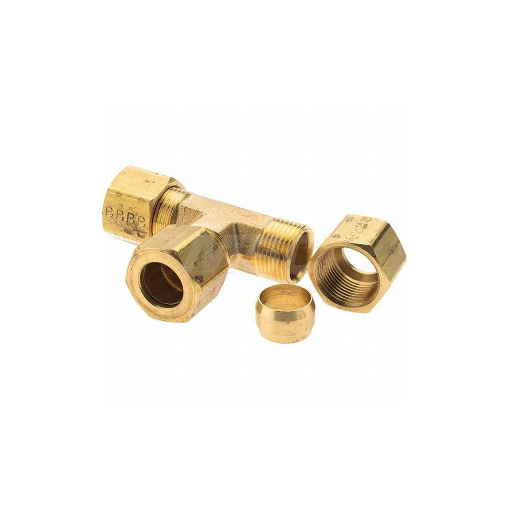Parker Compression Tube Union: 11/16-20, 1/2" Tube OD, Compression x Compression x Compression - -11084-5
