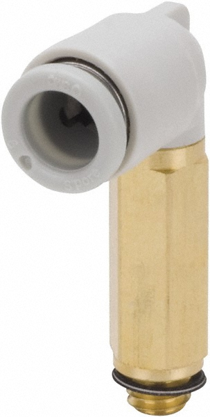 SMC PNEUMATICS Push-to-Connect Push-to-Connect Fitting: Extended Elbow, BSPT, 6.00 mm OD - KQ2W06-02AS