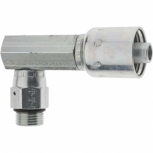 Parker Hydraulic Hose Male NPTF Pipe Swivel Elbow: 0.5" ID, 8 mm, 1/2" - KP82688