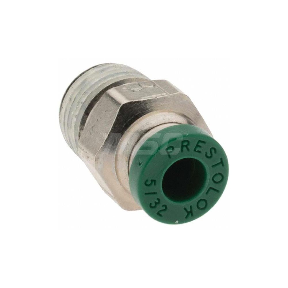 Parker Push-to-Connect Tube x MNPT x Tube x Male Fitting: Connector, NPTF, 5/32" OD - 12507