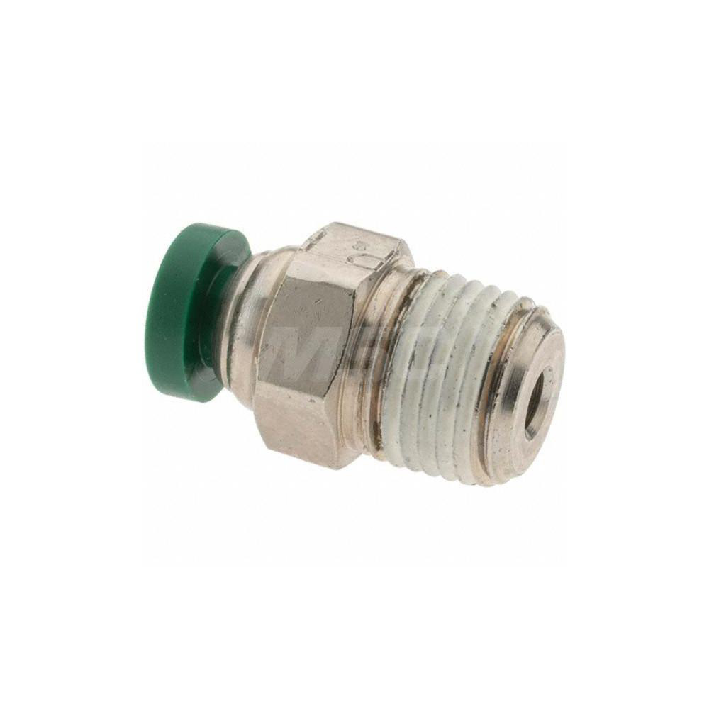 Parker Push-to-Connect Tube x MNPT x Tube x Male Fitting: Connector, NPTF, 5/32" OD - 12507