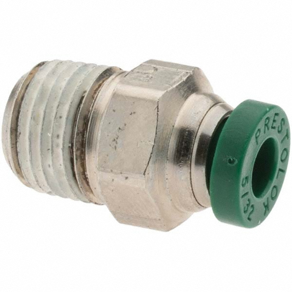 Parker Push-to-Connect Tube x MNPT x Tube x Male Fitting: Connector, NPTF, 5/32" OD - 12507
