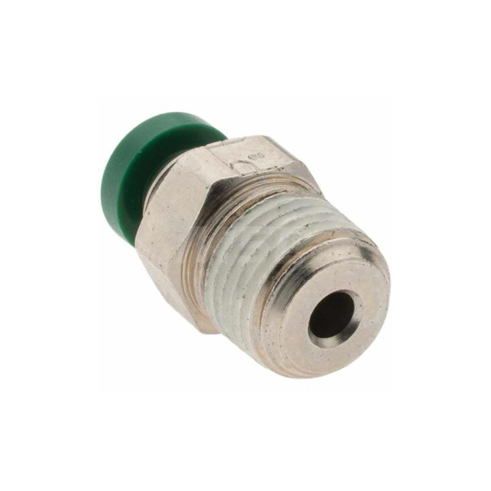 Parker Push-to-Connect Tube x MNPT x Tube x Male Fitting: Connector, NPTF, 5/32" OD - 12507