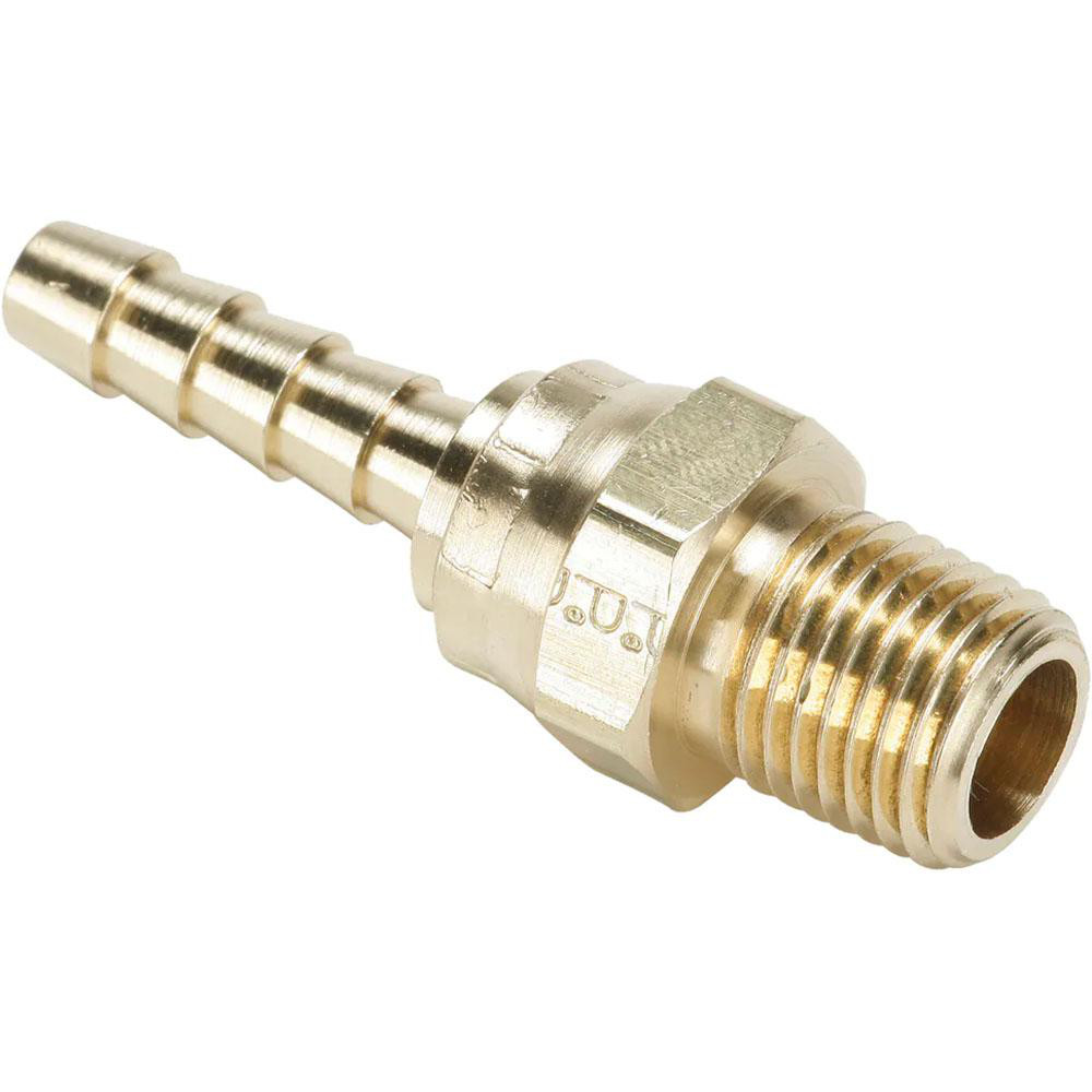 Parker Barbed Hose Fitting: 1/2" x 1/2" ID Hose, Male Connector - 125HBLSV-8-8