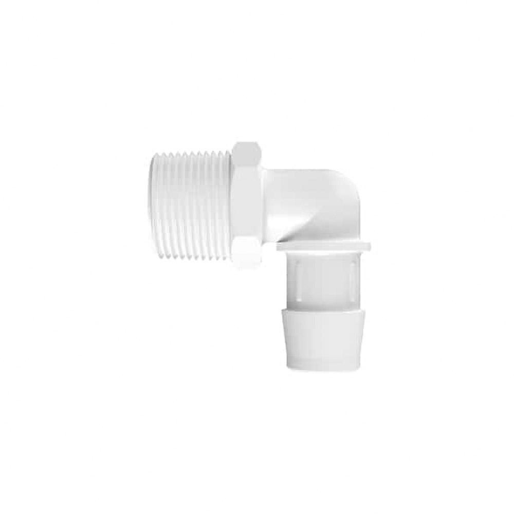 Made in USA Barbed Tube Elbow: Single Barb, 3/4" Barb, 3/4" NPT - L12-12NN