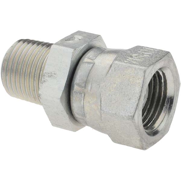 Parker Hydraulic Hose Swivel Adapter: 2 mm, 1/8-27, 6,000 psi - KP68313