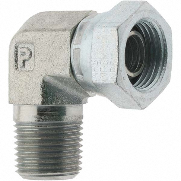 Parker Hydraulic Hose Swivel Adapter: 2 mm, 1/8-27, 6,000 psi - KP68313