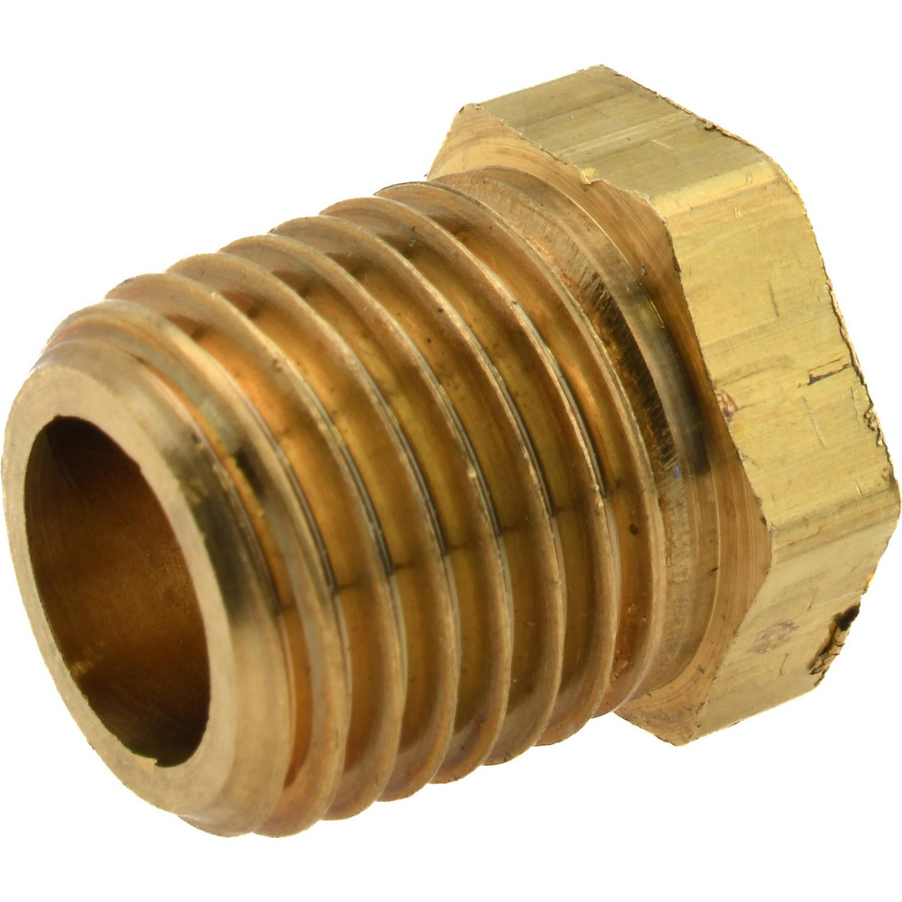 Merit Brass Brass Pipe Bushing: 1/4 x 1/8" Fitting, Threaded, MNPT x FNPT, Class 125, Lead Free - NLBS114-0402