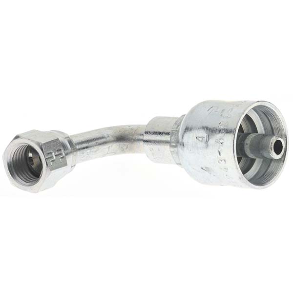 Parker Hydraulic Hose Short Drop Female JIC Swivel 90 ° Elbow: 0.25" ID, 4 mm, 7/16-20 - 13943-4-4