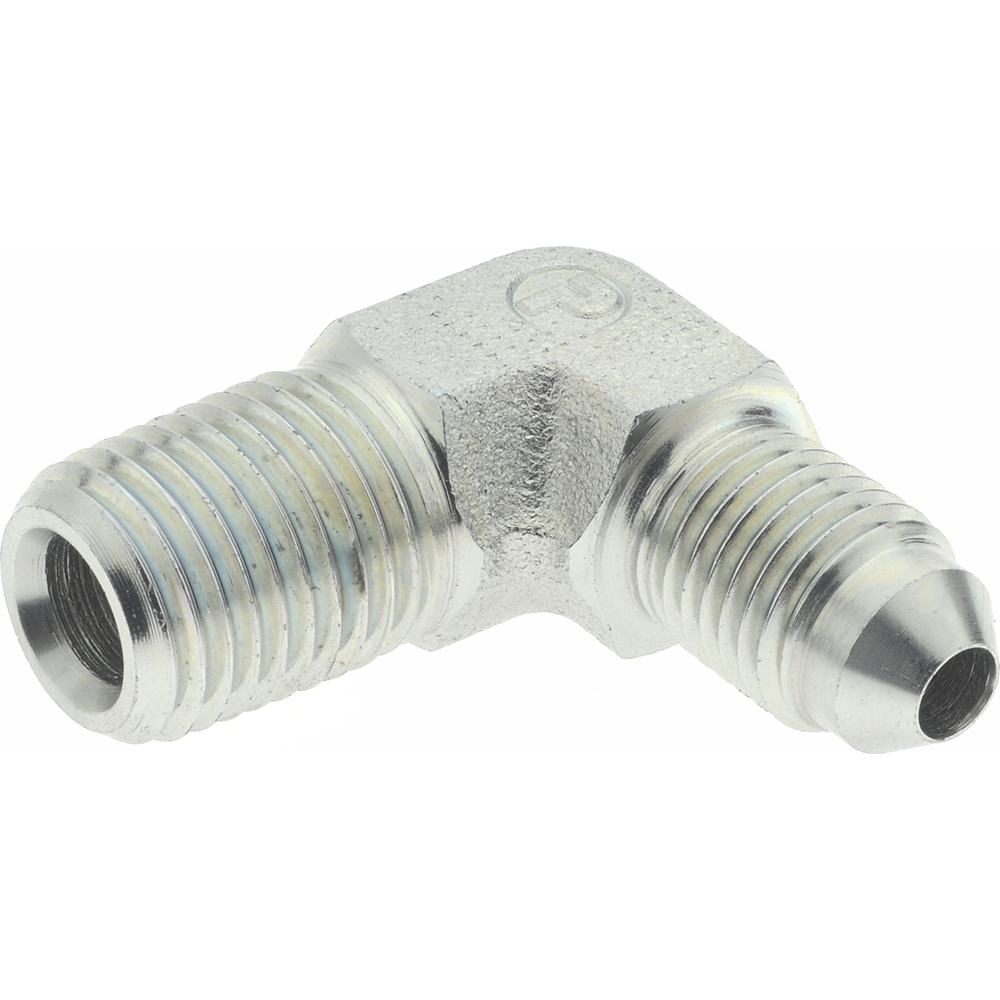 Parker Steel Flared Tube 90 Deg Male Elbow: 1/4" OD, 37 deg Flared Angle - 4-4 CTX-S