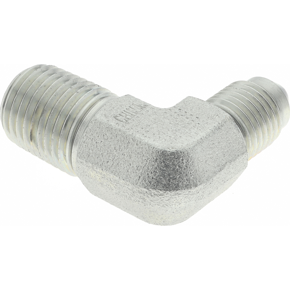 Parker Steel Flared Tube 90 Deg Male Elbow: 1/4" OD, 37 deg Flared Angle - 4-4 CTX-S
