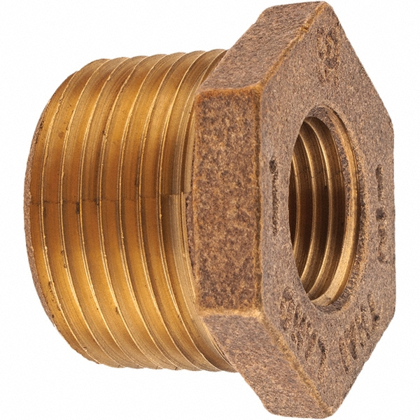 Merit Brass Brass Pipe Reducing Coupling: 1 x 1/2" Fitting, Threaded, FNPT x FNPT, Class 125, Lead Free - XNL112-1608