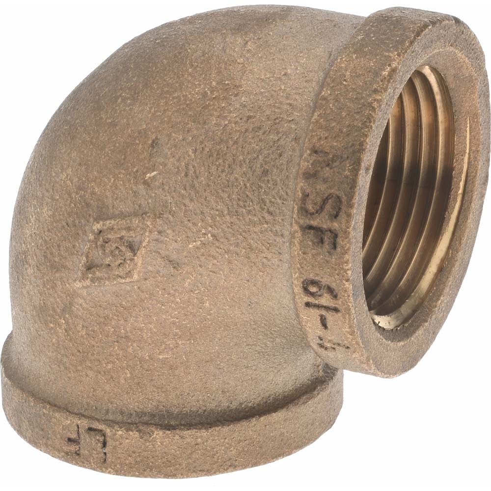 Merit Brass Brass Pipe 90 ° Elbow: 1" Fitting, Threaded, FNPT x FNPT, Class 125 - X101-16