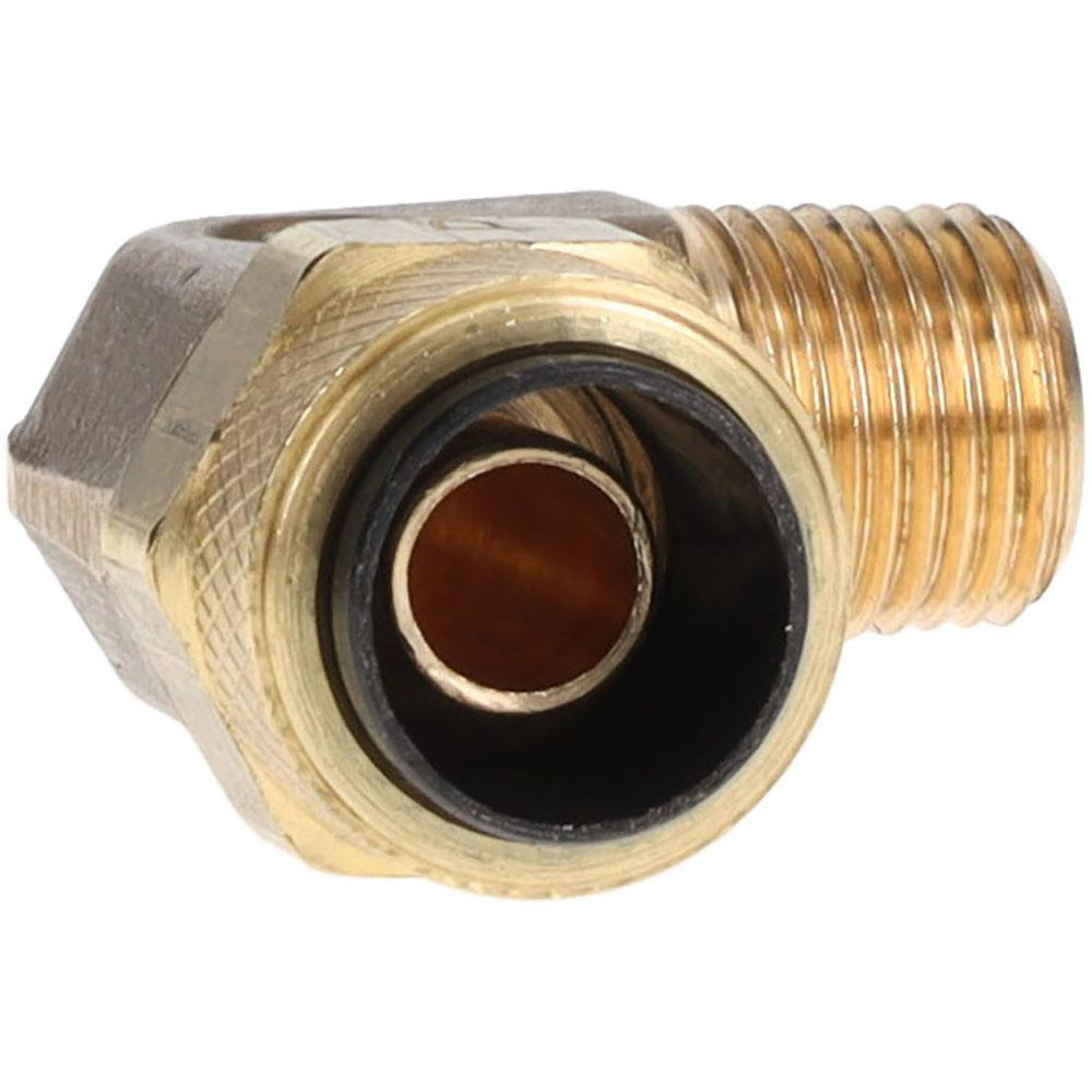 Parker Compression Tube Male Elbow: 1/8-27, 3/8" Tube OD, Compression x MNPTF - 169P-6-2