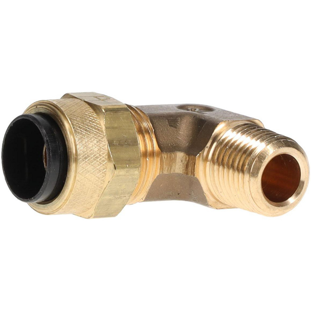 Parker Compression Tube Male Elbow: 1/8-27, 3/8" Tube OD, Compression x MNPTF - 169P-6-2