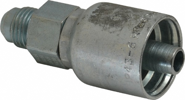 Parker Hydraulic Hose Male Rigid Fitting: 0.375" ID, 6 mm, 9/16-18 - 10343-6-6