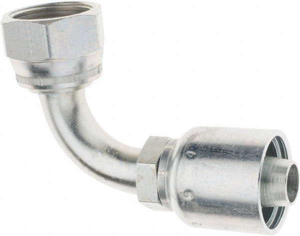 Parker Hydraulic Hose 90 ° Elbow: 0.375" ID, 6 mm, 1/4" - PP-00320