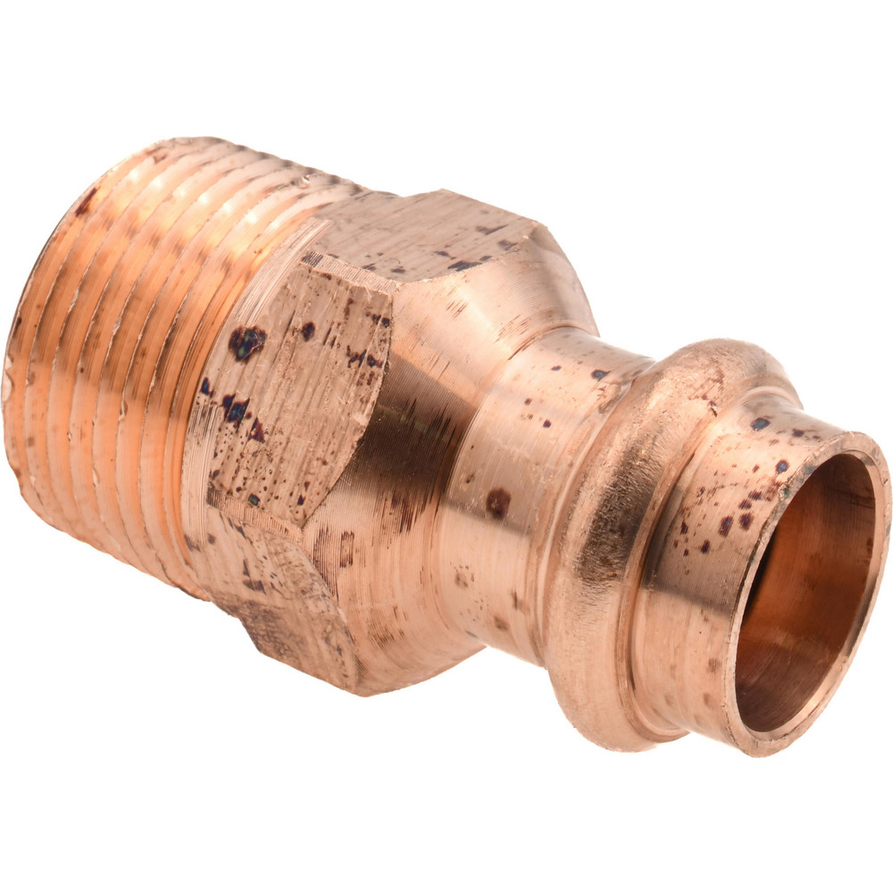NIBCO Wrot Copper Pipe Adapter: 1/2" x 3/4" Fitting, P x M, Press Fitting, Lead Free - 9030750PC