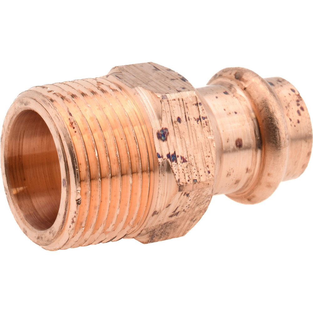 NIBCO Wrot Copper Pipe Adapter: 1/2" x 3/4" Fitting, P x M, Press Fitting, Lead Free - 9030750PC