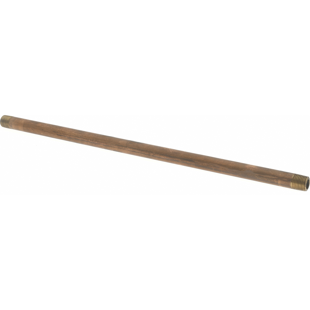 Merit Brass Brass Pipe Nipple: Threaded on Both Ends, 10" OAL, 1/8" NPT - 2002-1000
