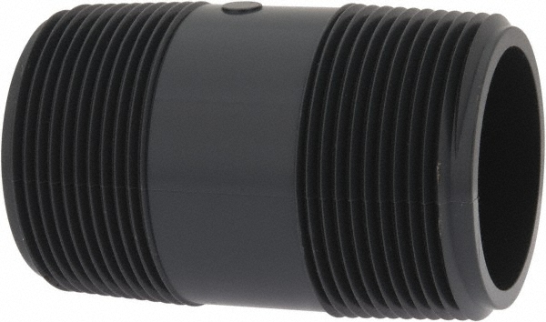 Value Collection 1-1/2" Pipe, 2-1/2" Long PVC Threaded Plastic Pipe Nipple - 886-025