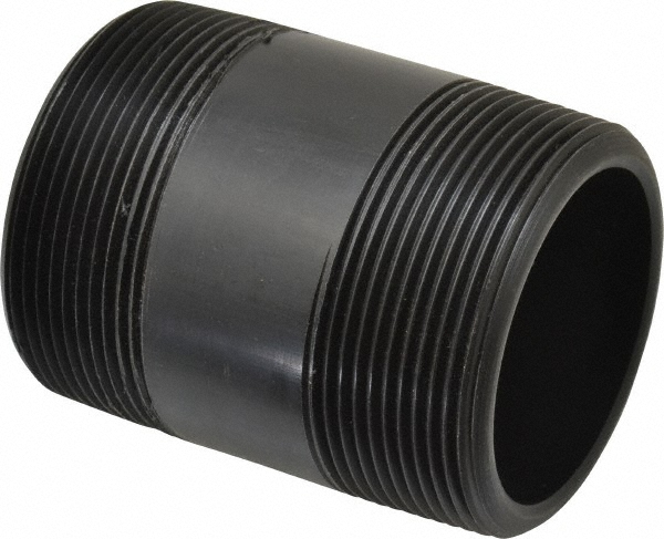 Value Collection 1-1/2" Pipe, 2-1/2" Long PVC Threaded Plastic Pipe Nipple - 886-025