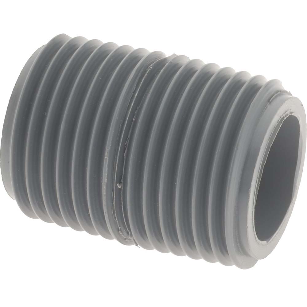 Value Collection 1-1/2" Pipe, 2-1/2" Long PVC Threaded Plastic Pipe Nipple - 886-025