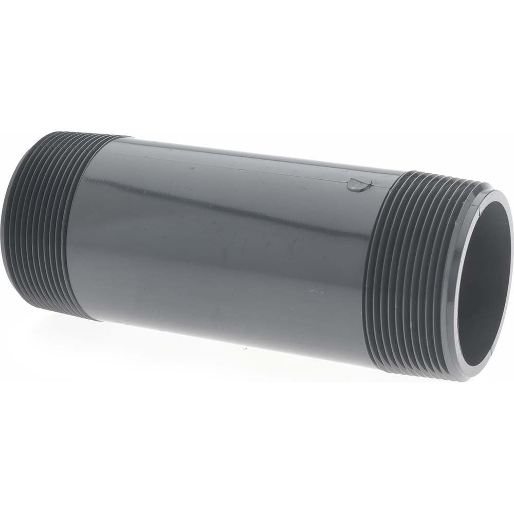 Value Collection 1-1/2" Pipe, 2-1/2" Long PVC Threaded Plastic Pipe Nipple - 886-025