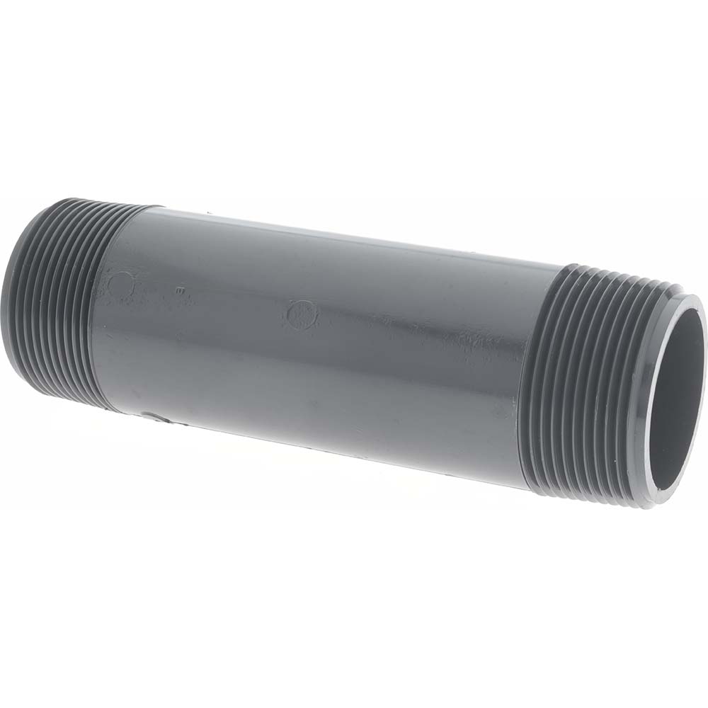 Value Collection 1-1/2" Pipe, 2-1/2" Long PVC Threaded Plastic Pipe Nipple - 886-025