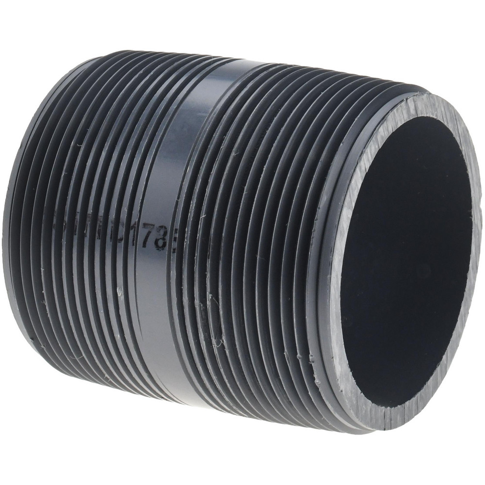 Value Collection 1-1/2" Pipe, 2-1/2" Long PVC Threaded Plastic Pipe Nipple - 886-025