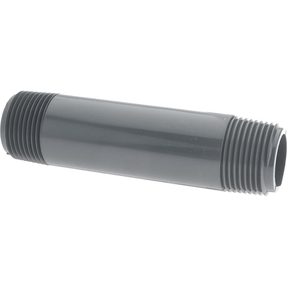 Value Collection 1-1/2" Pipe, 2-1/2" Long PVC Threaded Plastic Pipe Nipple - 886-025