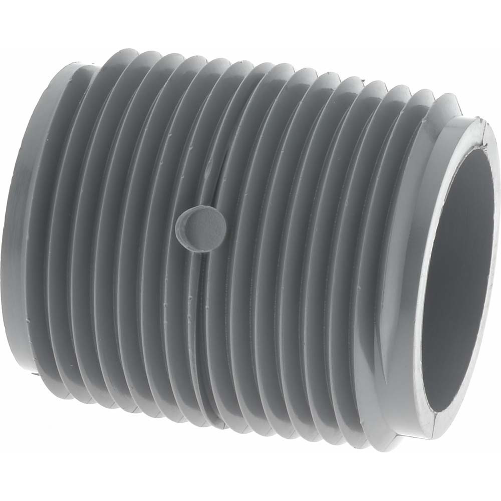 Value Collection 1-1/2" Pipe, 2-1/2" Long PVC Threaded Plastic Pipe Nipple - 886-025