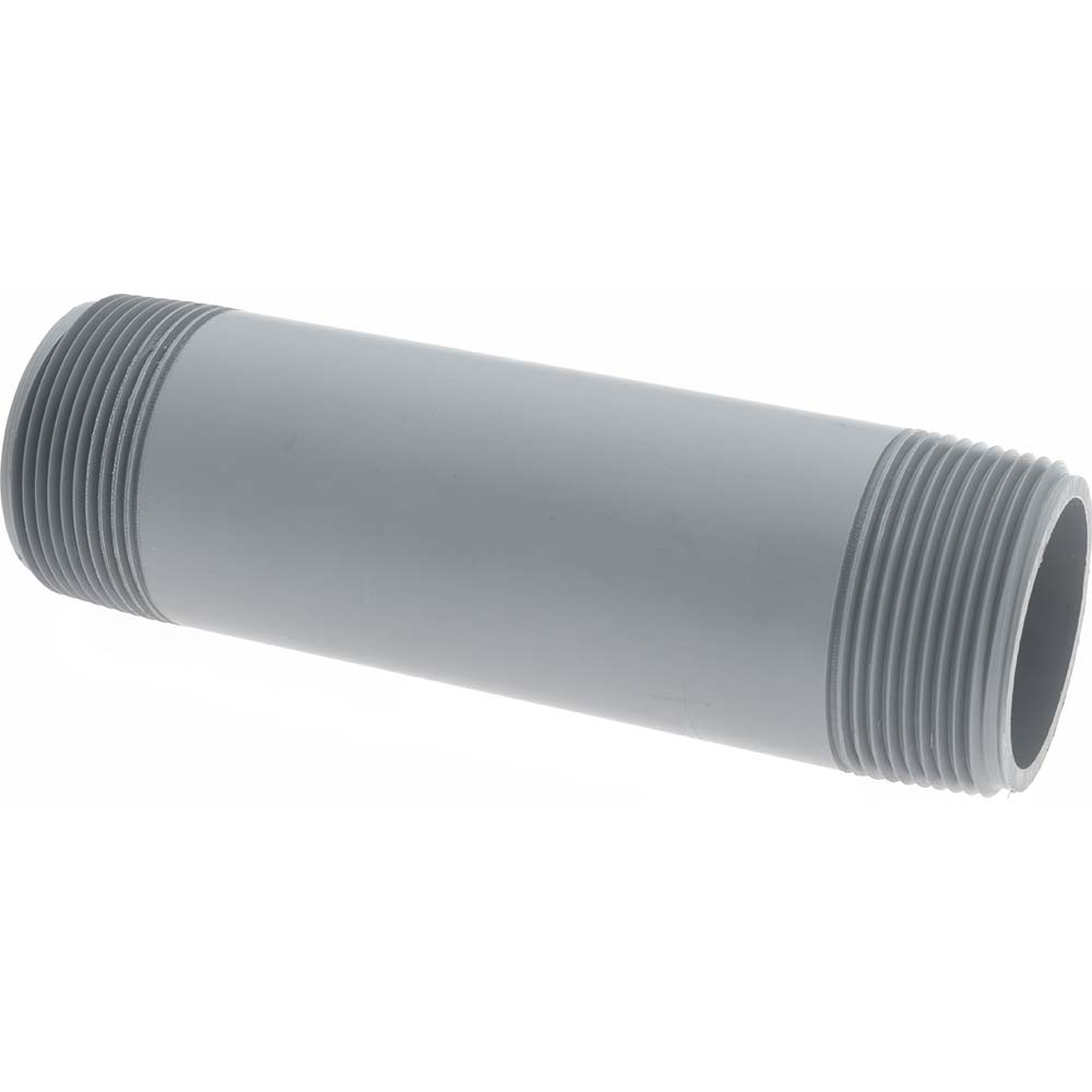 Value Collection 1-1/2" Pipe, 2-1/2" Long PVC Threaded Plastic Pipe Nipple - 886-025