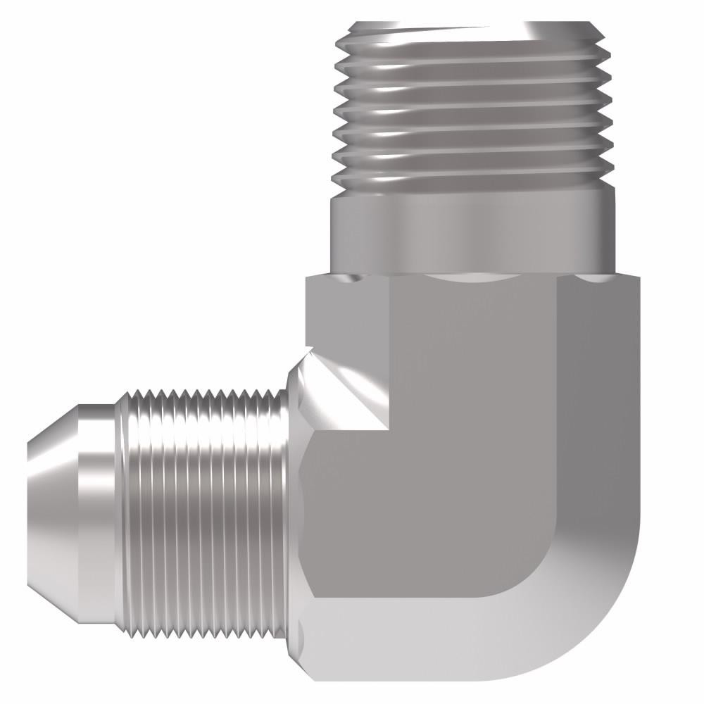 Eaton Steel Flared Tube 90 Deg Male Elbow: 3/8" OD, 37 deg Flared Angle - 2024-8-6S