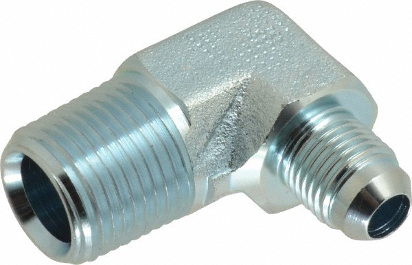 Eaton Steel Flared Tube 90 Deg Male Elbow: 3/8" OD, 37 deg Flared Angle - 2024-8-6S