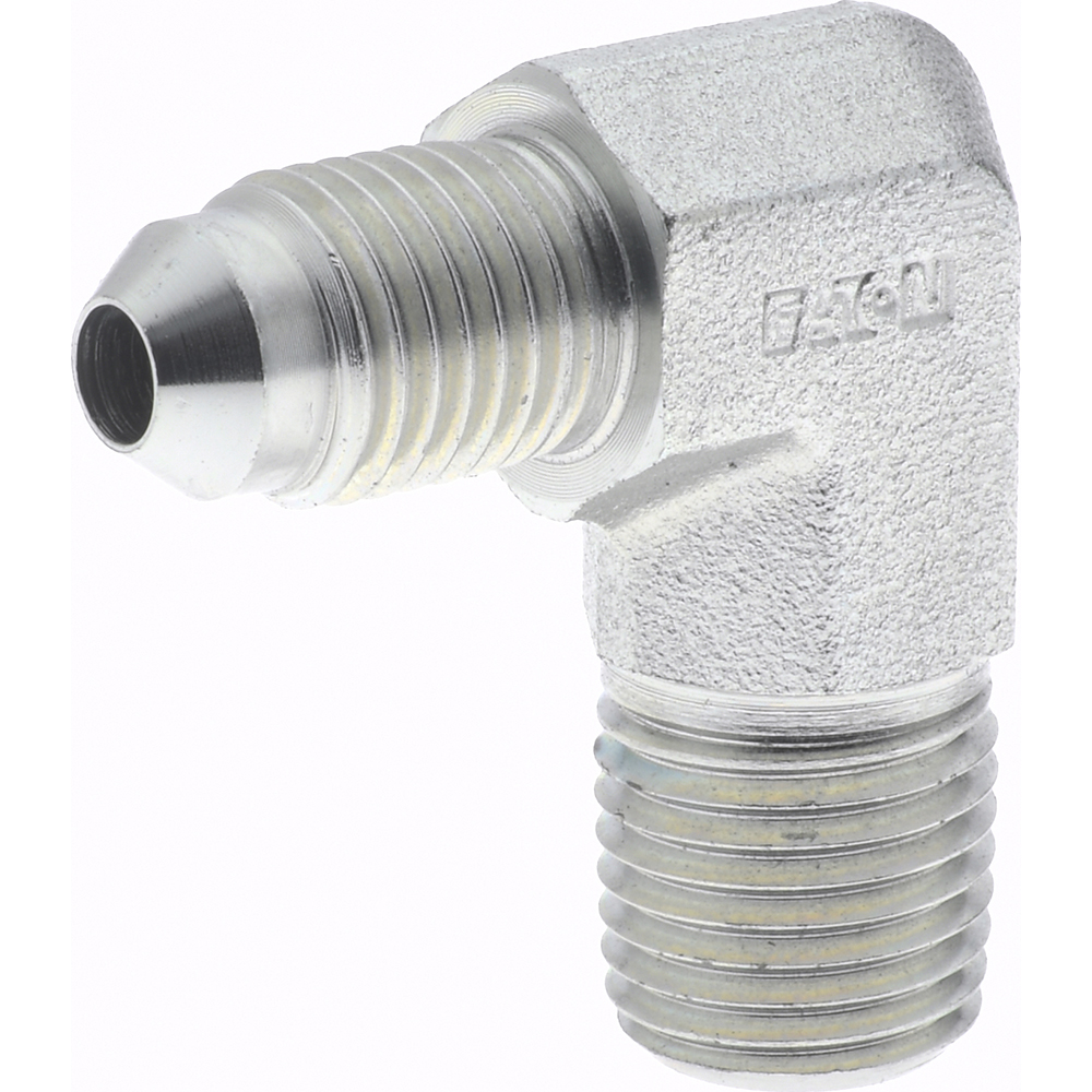 Eaton Steel Flared Tube 90 Deg Male Elbow: 3/8" OD, 37 deg Flared Angle - 2024-8-6S
