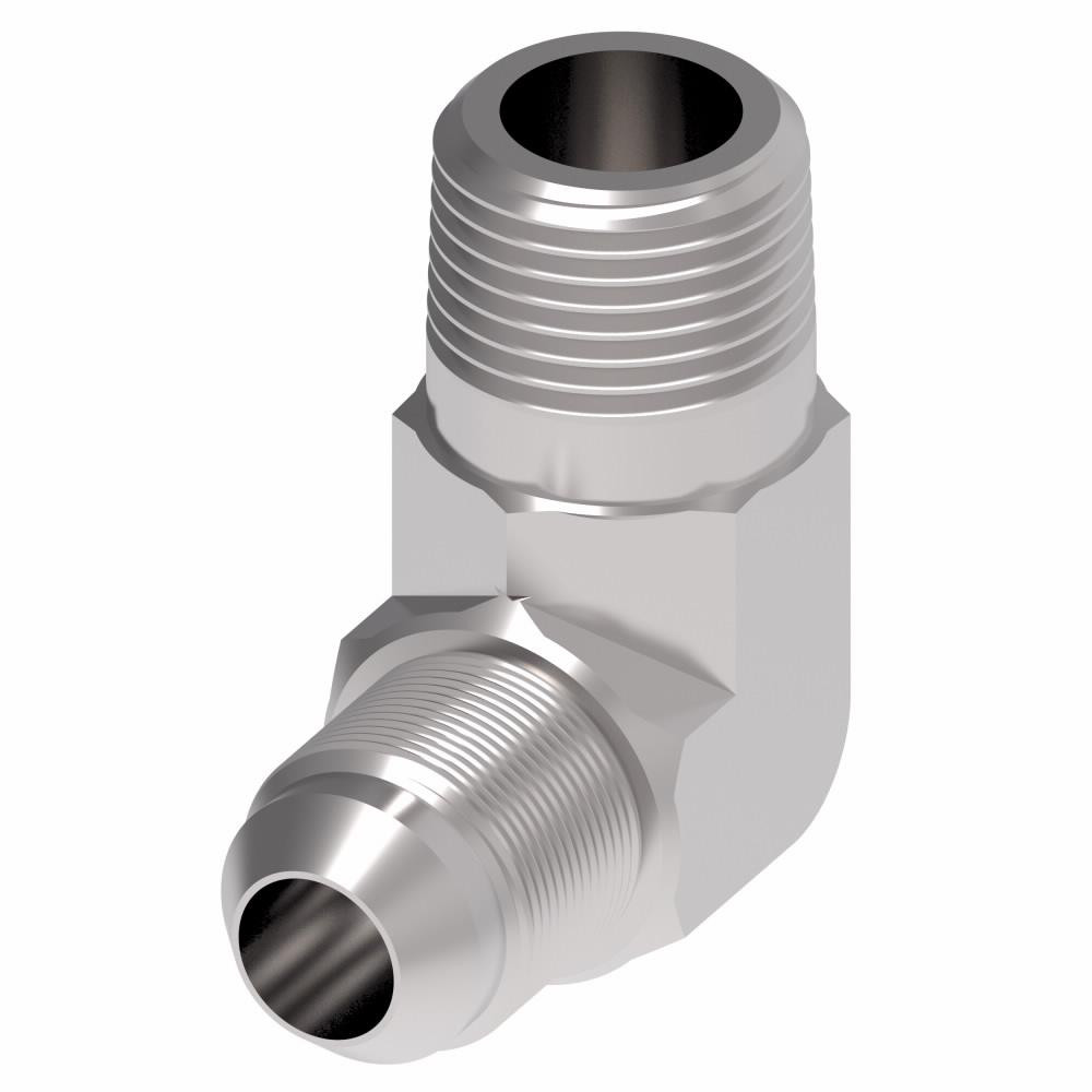 Eaton Steel Flared Tube 90 Deg Male Elbow: 3/8" OD, 37 deg Flared Angle - 2024-8-6S