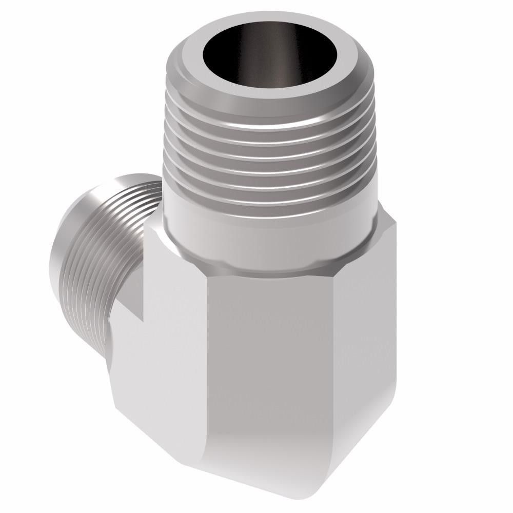 Eaton Steel Flared Tube 90 Deg Male Elbow: 3/8" OD, 37 deg Flared Angle - 2024-8-6S