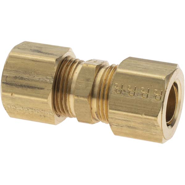 Parker Compression Tube Union: 11/16-20, 1/2" Tube OD, Compression x Compression - -11052-A