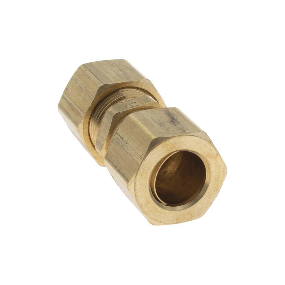 Parker Compression Tube Union: 11/16-20, 1/2" Tube OD, Compression x Compression - -11052-A