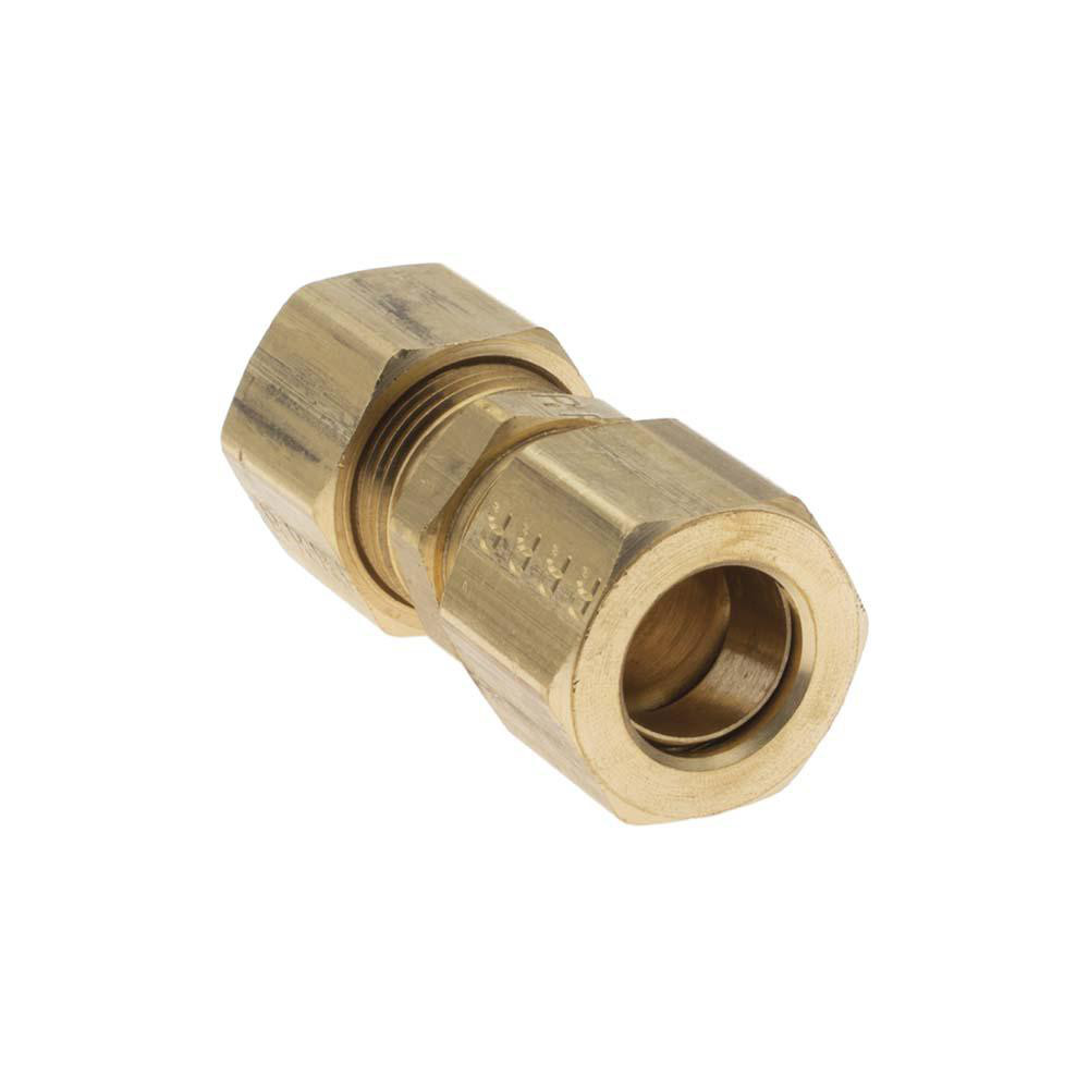 Parker Compression Tube Union: 11/16-20, 1/2" Tube OD, Compression x Compression - -11052-A