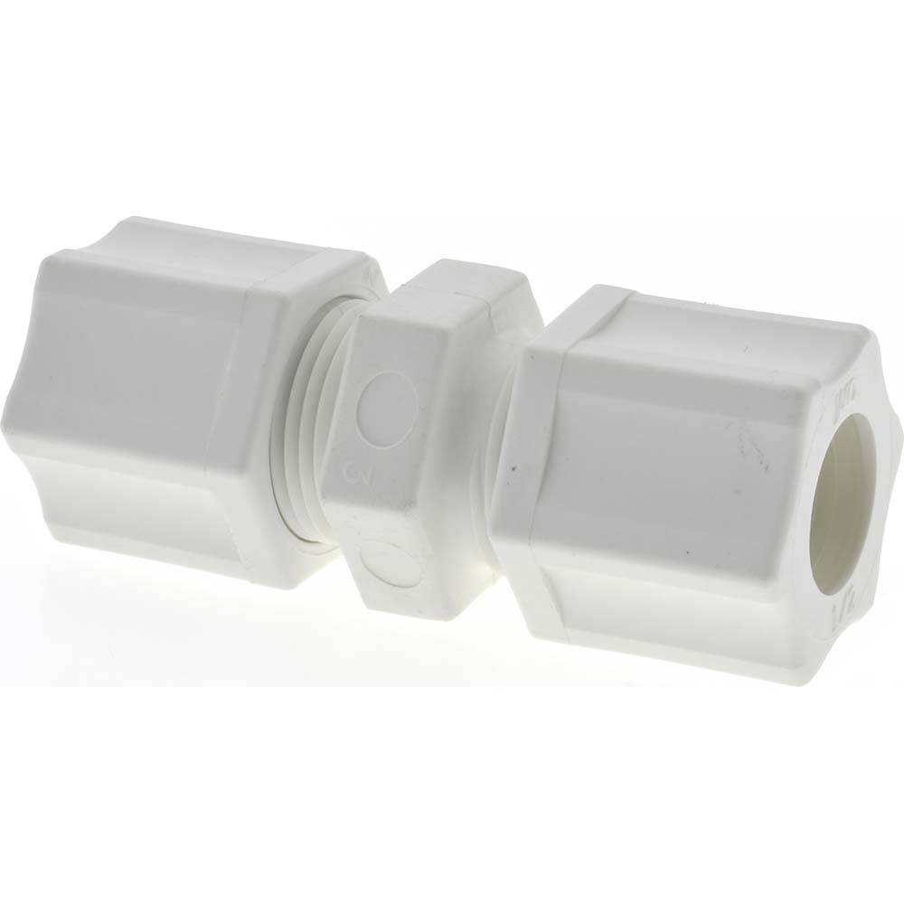 Parker Compression Tube Union: 11/16-20, 1/2" Tube OD, Compression x Compression - -11052-A