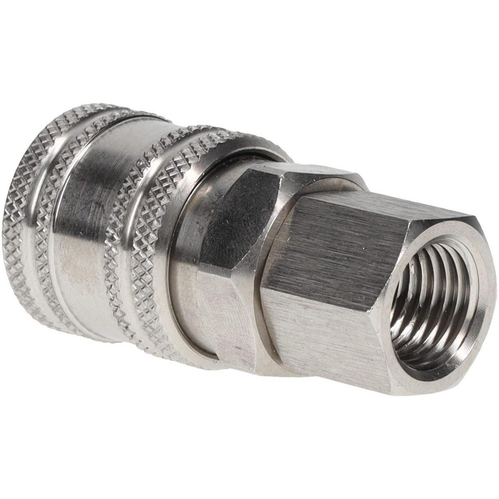 Parker Pneumatic Hose Coupling: 1/4-18, 1/4" Body Dia, Industrial Interchange - S23