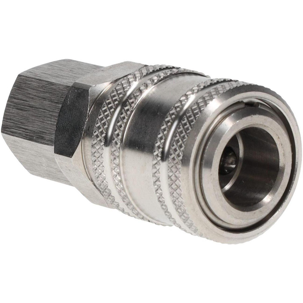 Parker Pneumatic Hose Coupling: 1/4-18, 1/4" Body Dia, Industrial Interchange - S23