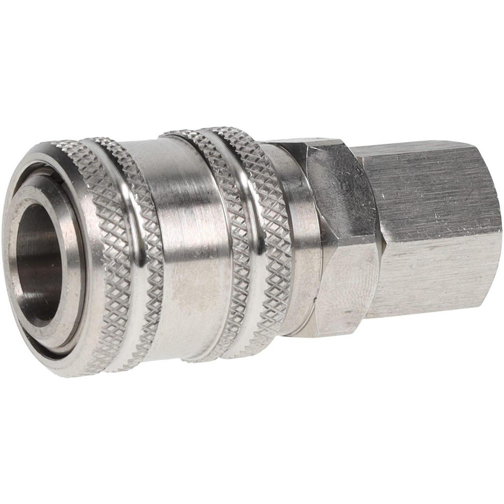 Parker Pneumatic Hose Coupling: 1/4-18, 1/4" Body Dia, Industrial Interchange - S23