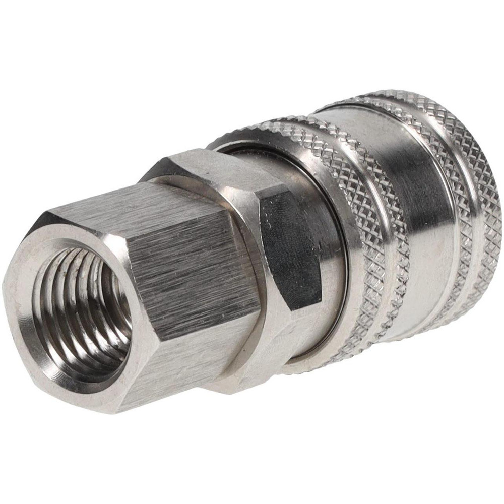 Parker Pneumatic Hose Coupling: 1/4-18, 1/4" Body Dia, Industrial Interchange - S23