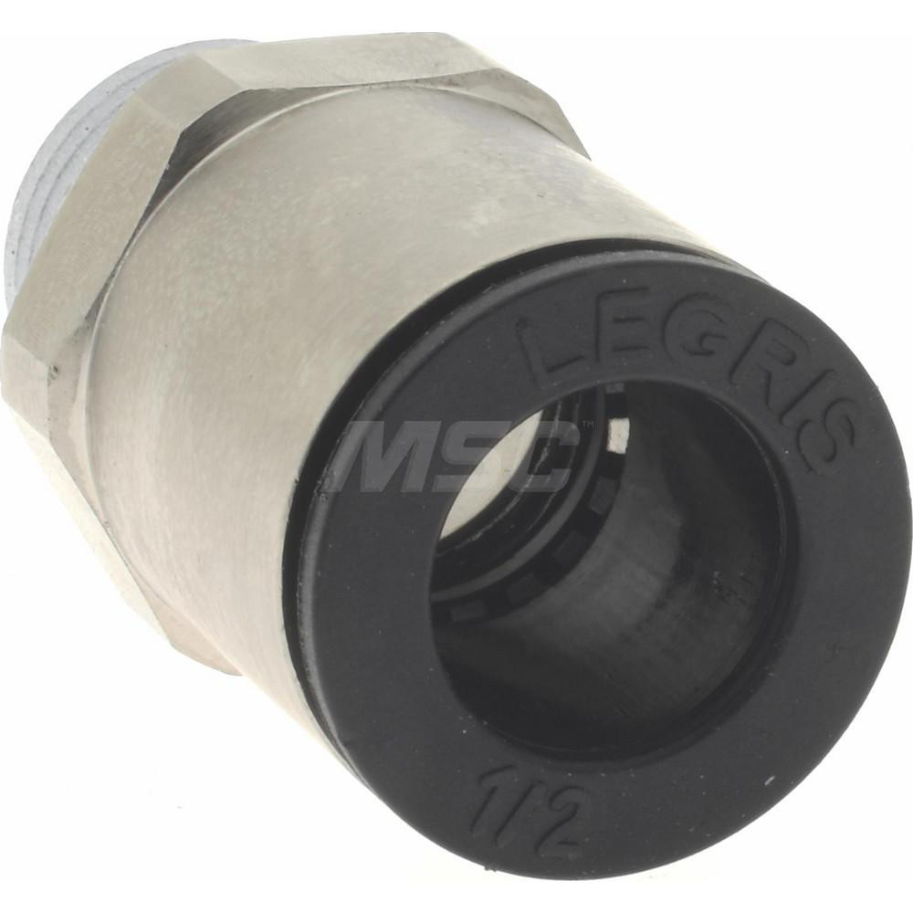 Legris Push-to-Connect Tube x MNPT Fitting: Connector, NPT, 1/2" OD - 3175 62 18