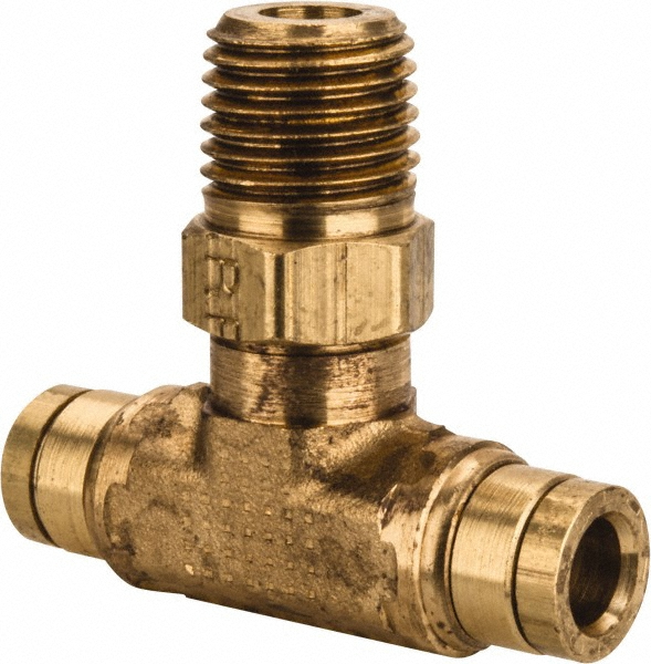 Parker Push-to-Connect Push-to-Connect x Male NPTF Fitting: 90 deg Elbow, 3/8 Thread, NPTF, 1/4" OD - 169PTC-4-6