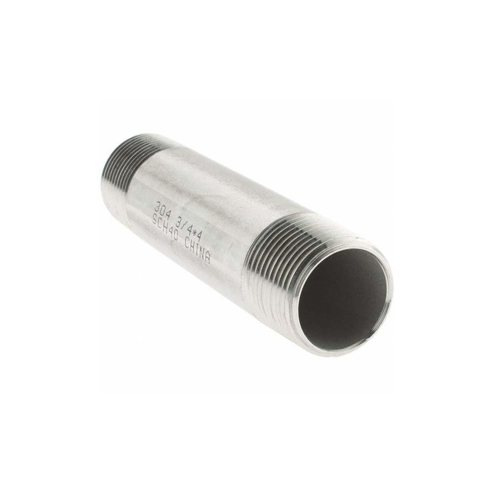 Value Collection Stainless Steel Pipe Nipple: 3/4" Pipe, Grade 304 & 304L - 4BN3/4*4
