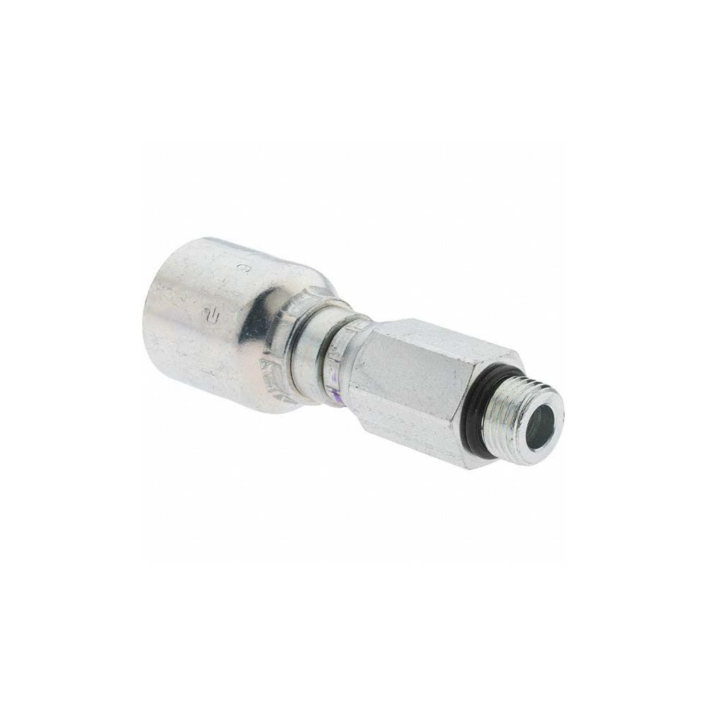 Parker Hydraulic Hose Male Swivel Fitting: 0.375" ID, 6 mm, 3/8" - KP81370